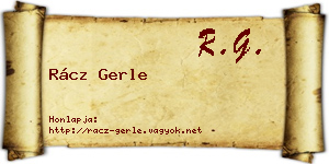 Rácz Gerle névjegykártya